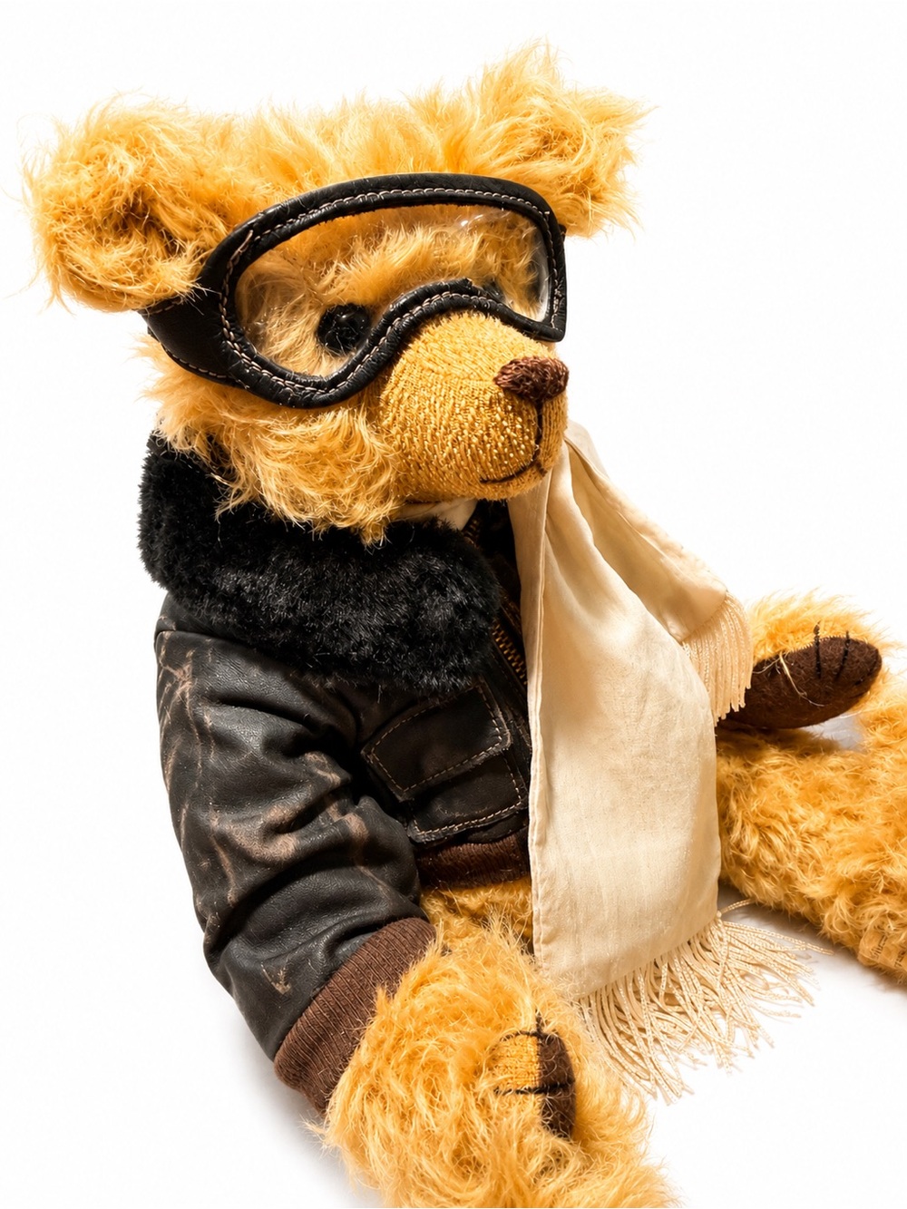 VINTAGE!! Lou Ann Hendershot Von Hayderschatt Old Tyme Flyer Aviator Mohair Bear